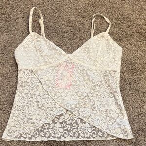 Edikted Cream Lace Tank Top
